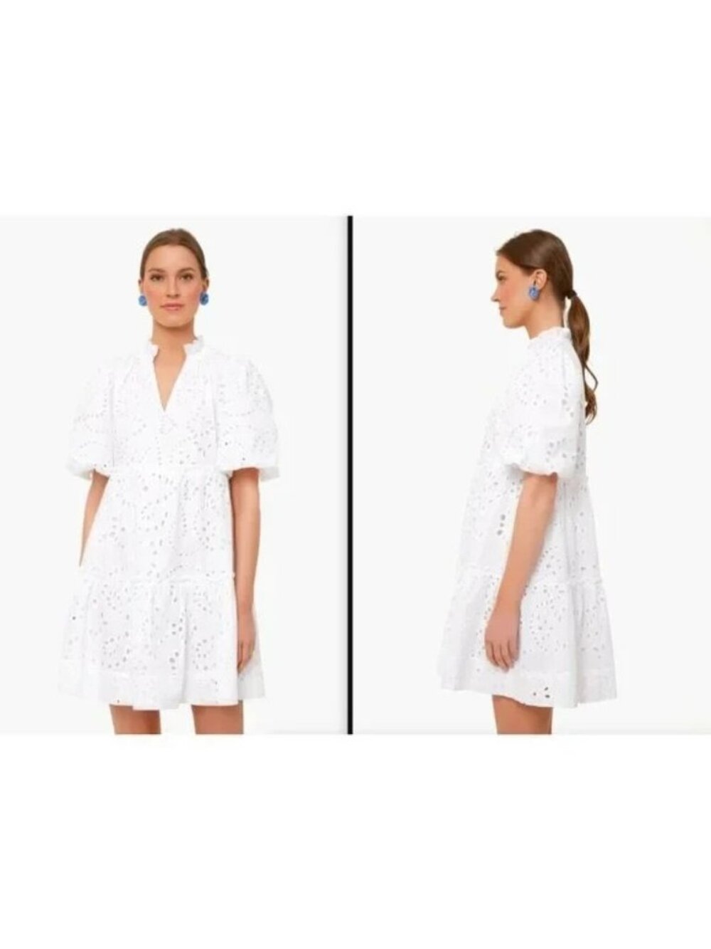 Tuckernuck White Eyelet Lace Palmer Mini Dress size M Cameran Eubanks Collab